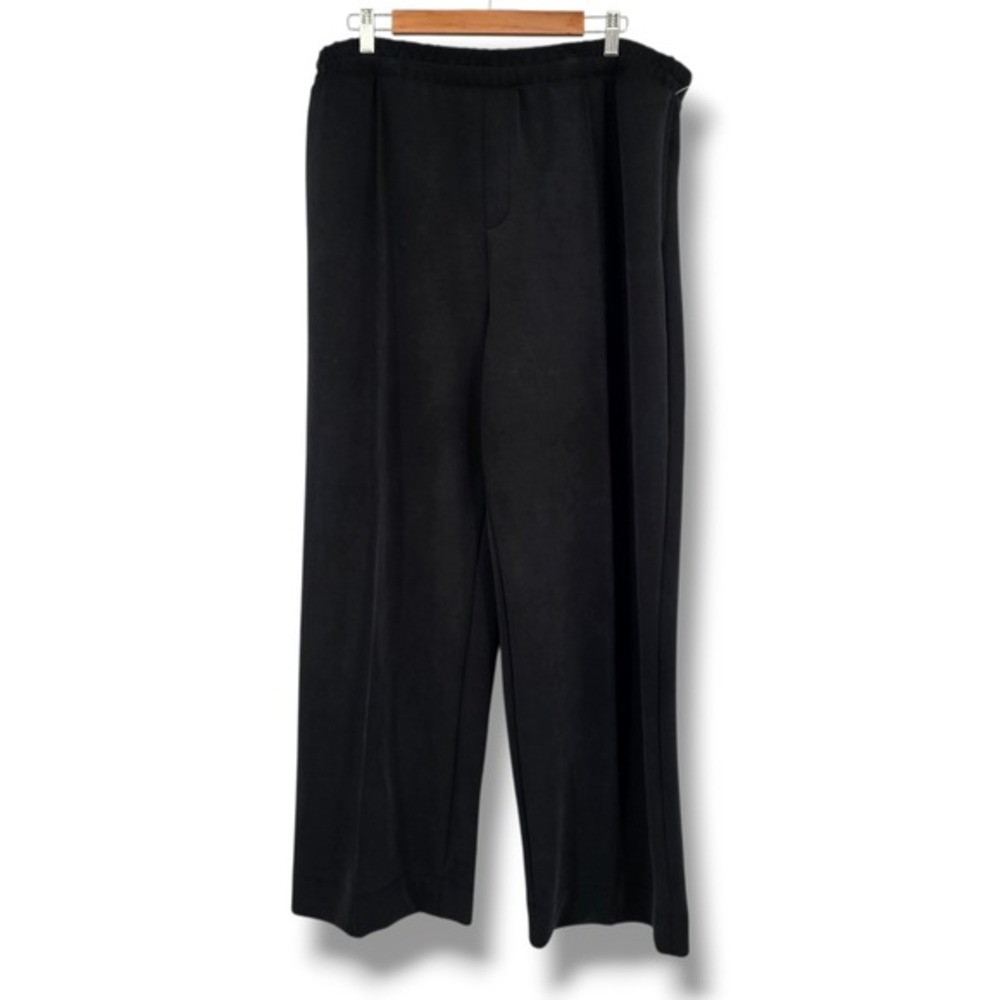 A New Day Womens Black Wide Leg Elastic Waist Stretch Trousers Pants Size XXL‎